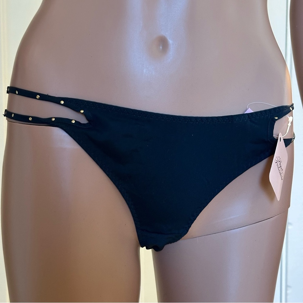 Agent Provocateur Liza Navy Thong size 3 with gold tone studs
